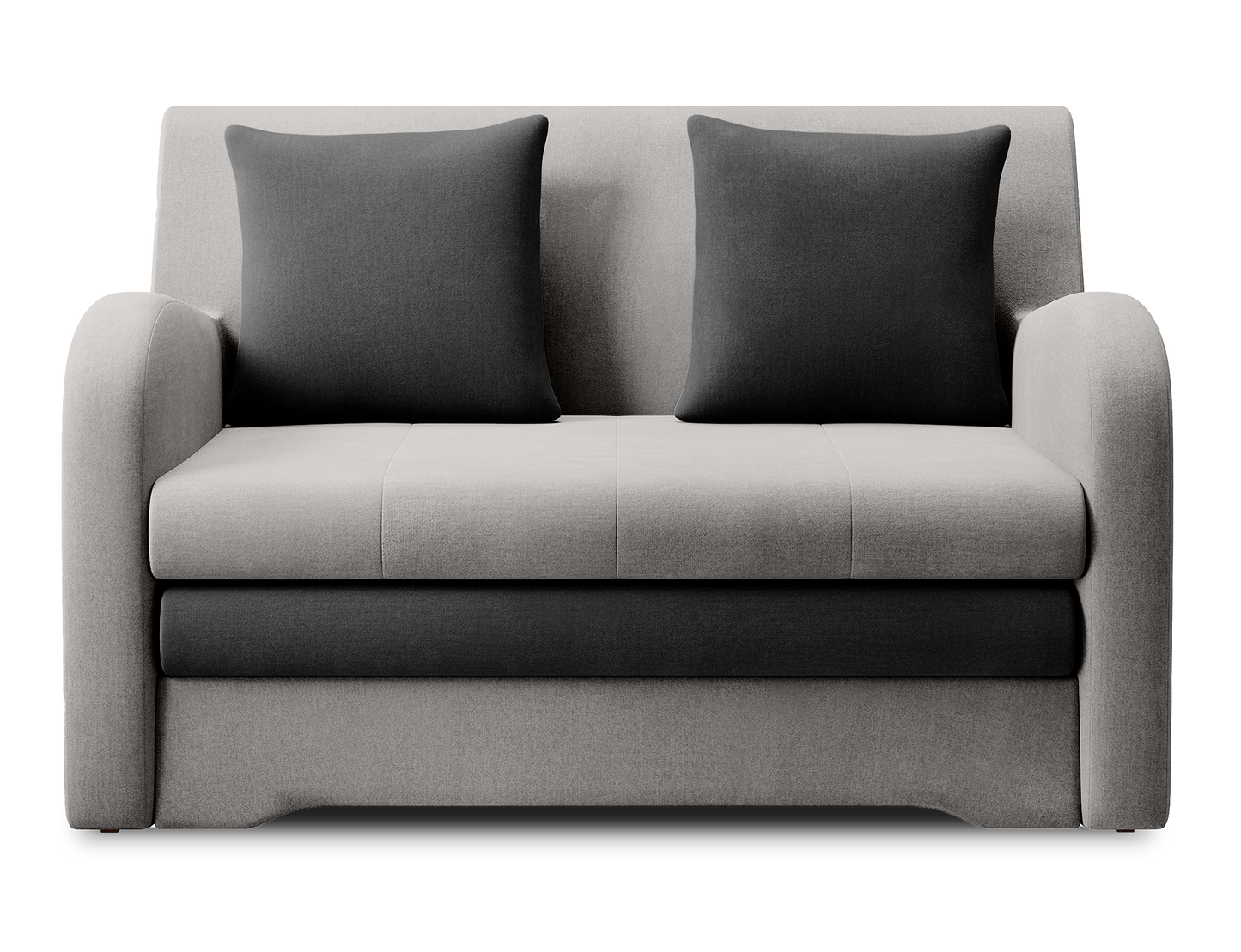 Ario Condo Style 2 Seater Storage Sleeper Sofa - Light Grey/Charcoal