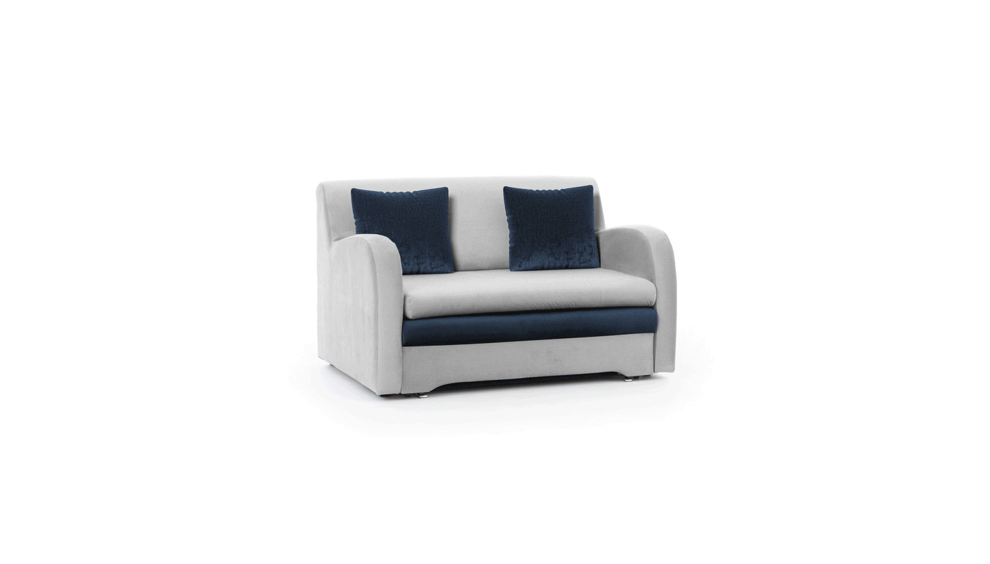 Ario Condo Style 2 Seater Storage Sleeper Sofa - Grey/Navy