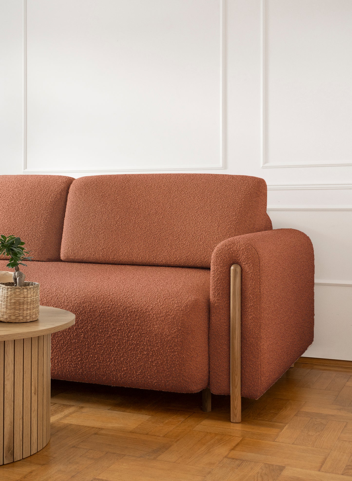 Arcadova 3 Seater Storage Sleeper Sofa - Rust Brown