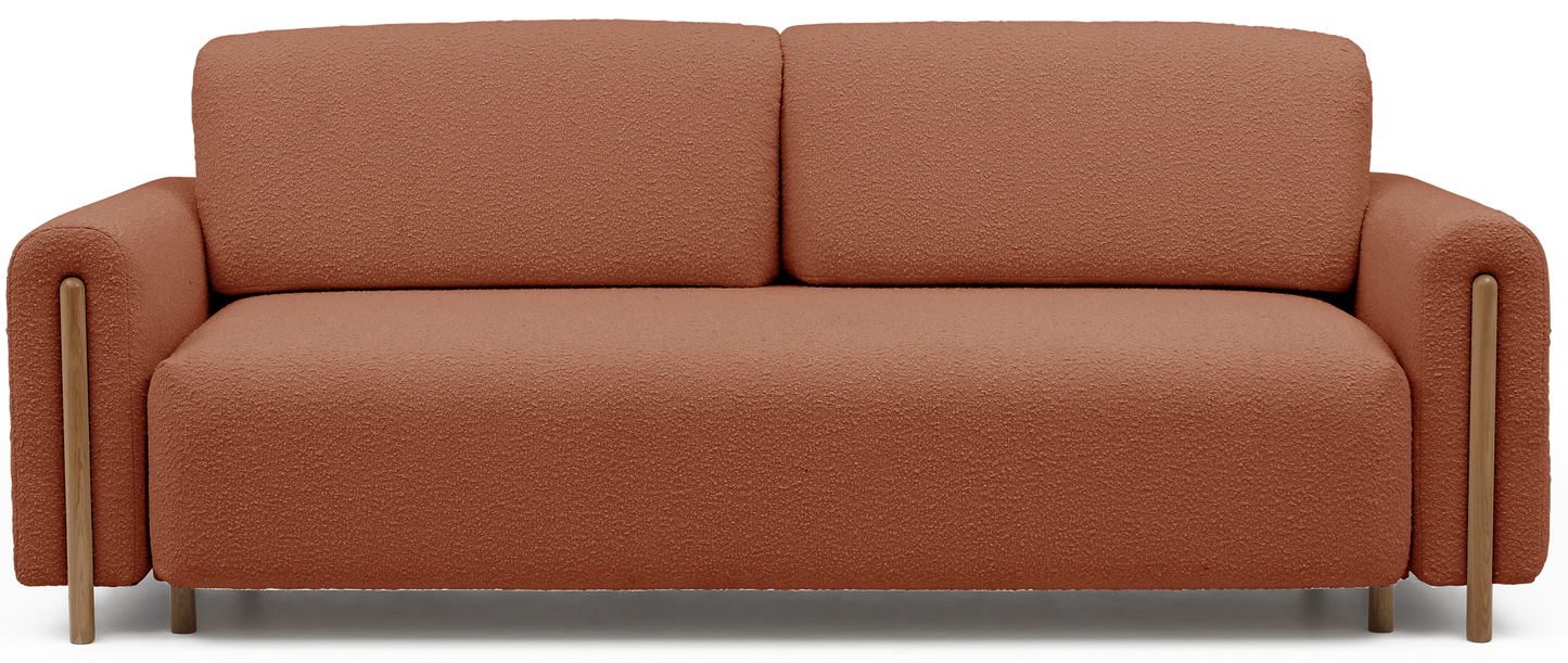 Arcadova 3 Seater Storage Sleeper Sofa - Rust Brown