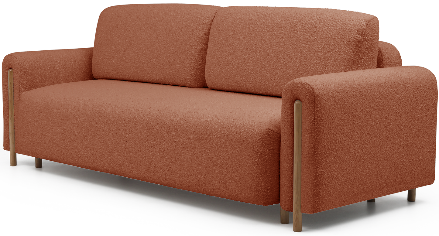 Arcadova 3 Seater Storage Sleeper Sofa - Rust Brown