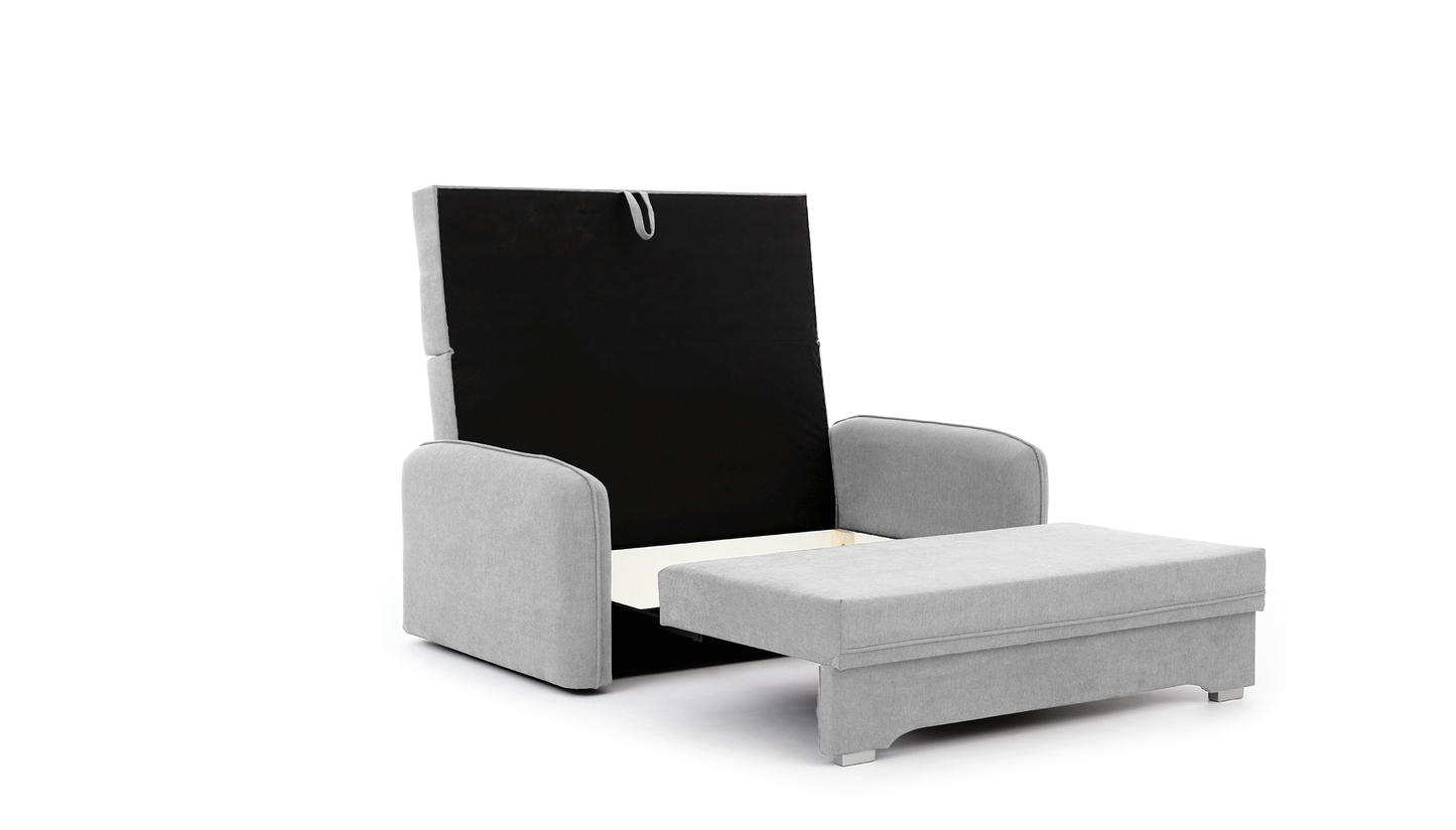 Laine Condo Style 2 Seater Storage Sleeper Sofa - Light Grey