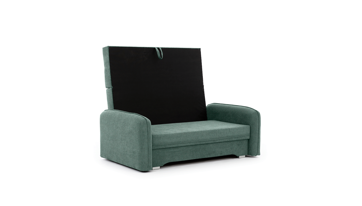 Laine Condo Style 2 Seater Storage Sleeper Sofa - Jade Green