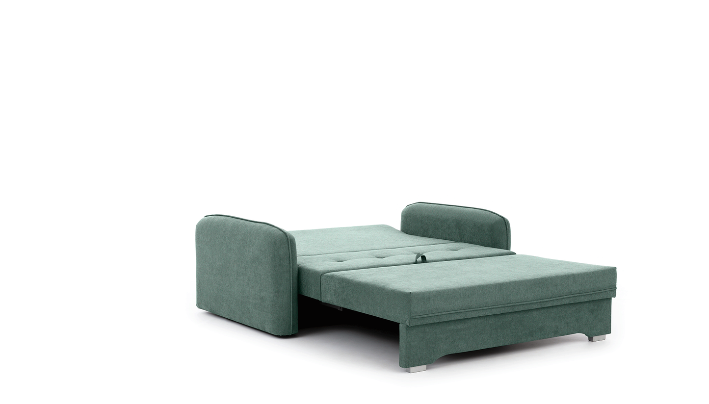 Laine Condo Style 2 Seater Storage Sleeper Sofa - Jade Green