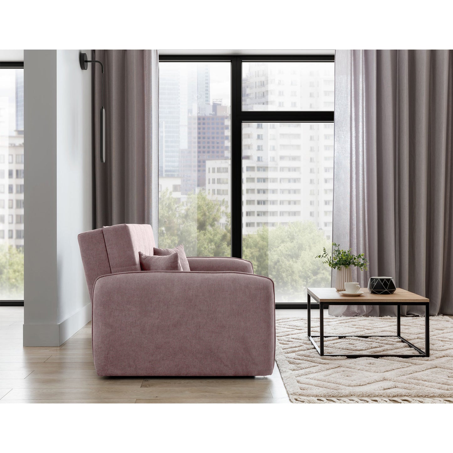 Laine Condo Style 2 Seater Storage Sleeper Sofa - Blush
