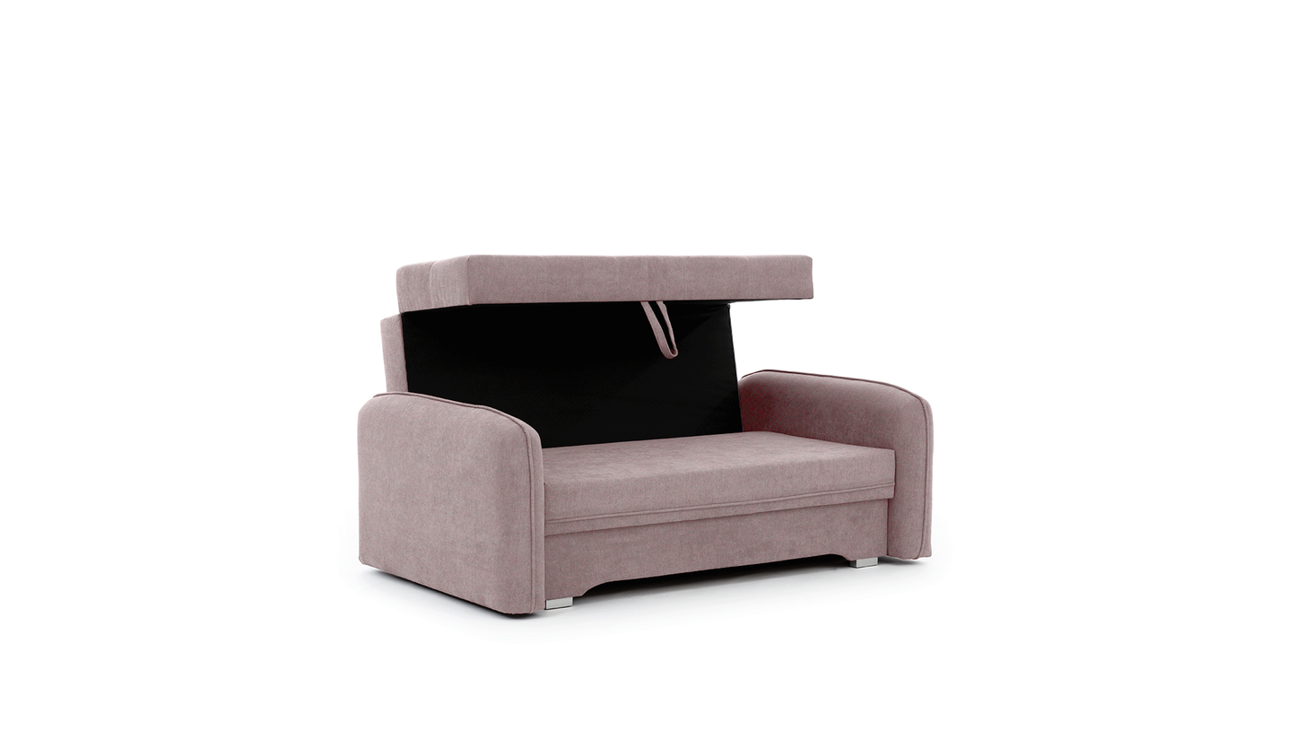 Laine Condo Style 2 Seater Storage Sleeper Sofa - Blush