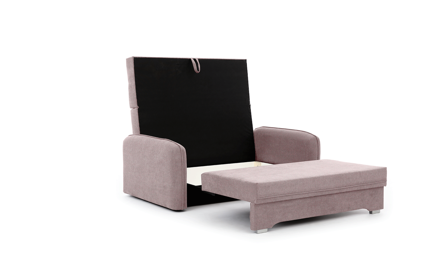 Laine Condo Style 2 Seater Storage Sleeper Sofa - Blush
