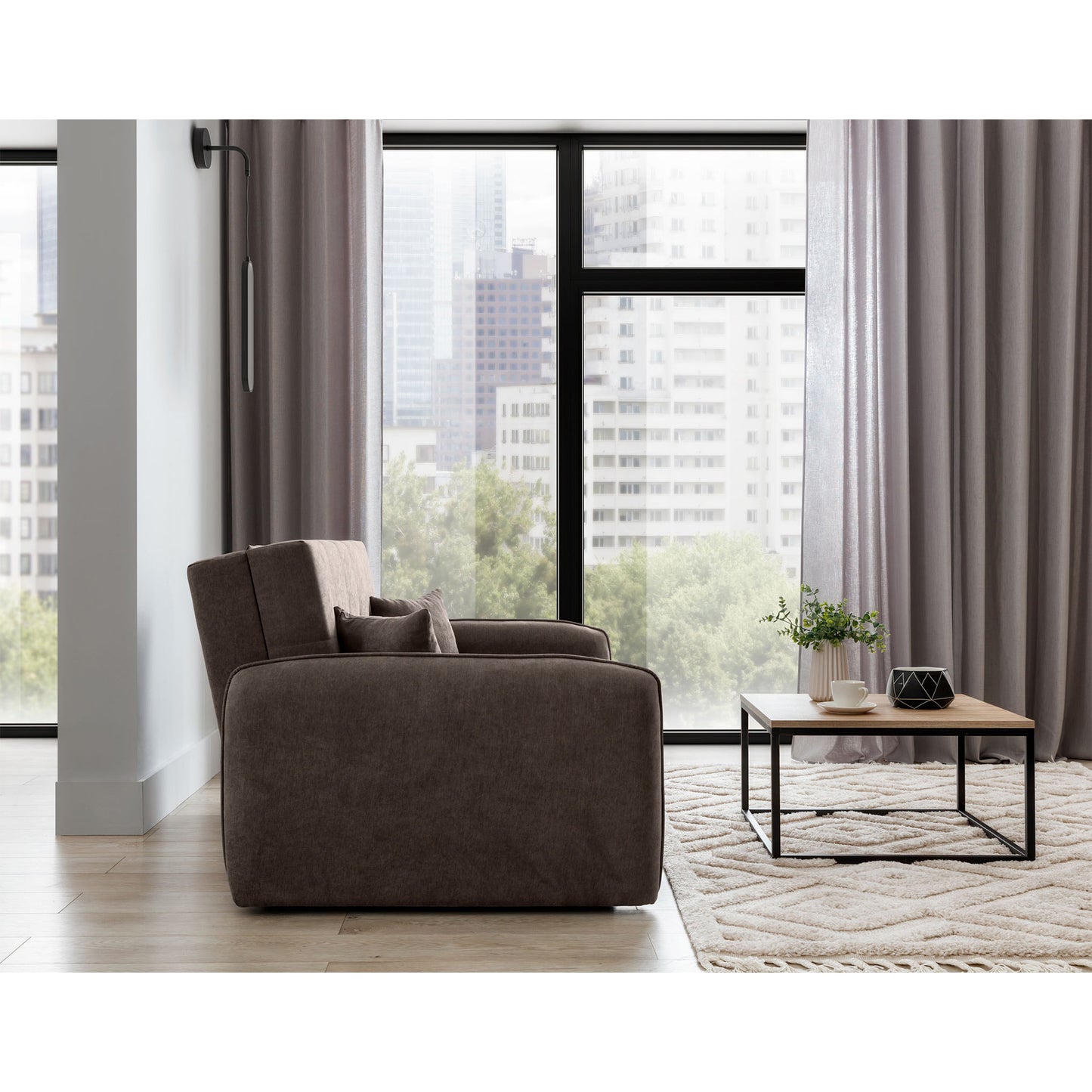 Laine Condo Style 2 Seater Storage Sleeper Sofa - Brown