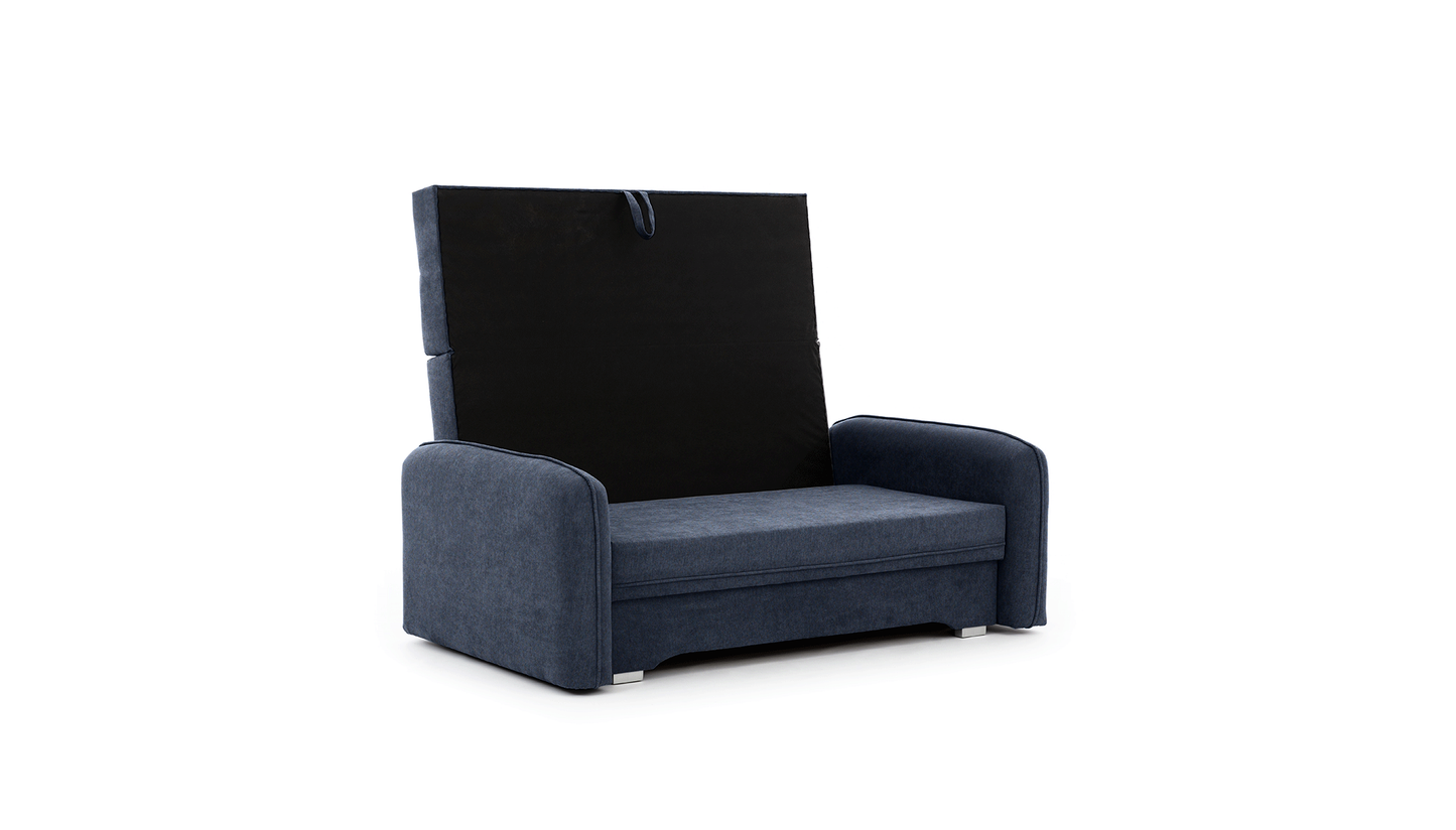 Laine Condo Style 2 Seater Storage Sleeper Sofa - Navy Blue