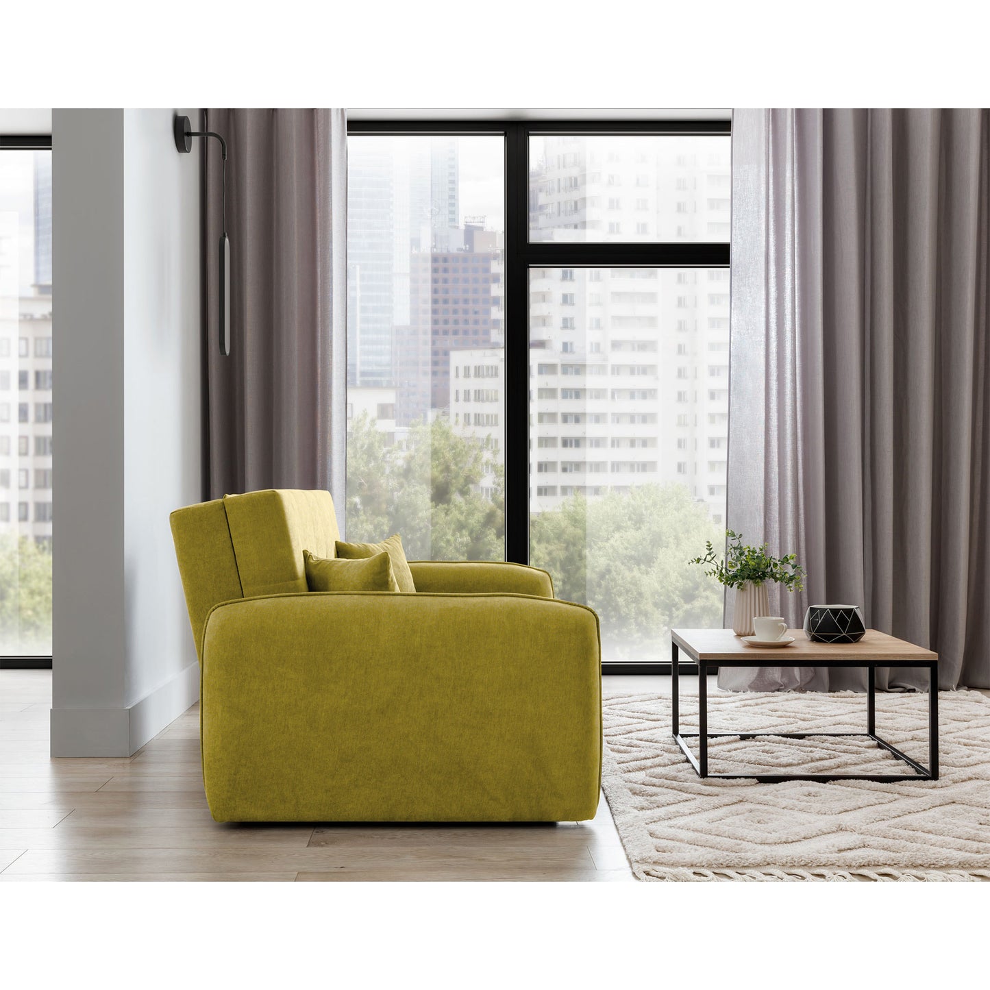 Laine Condo Style 2 Seater Storage Sleeper Sofa - Mustard