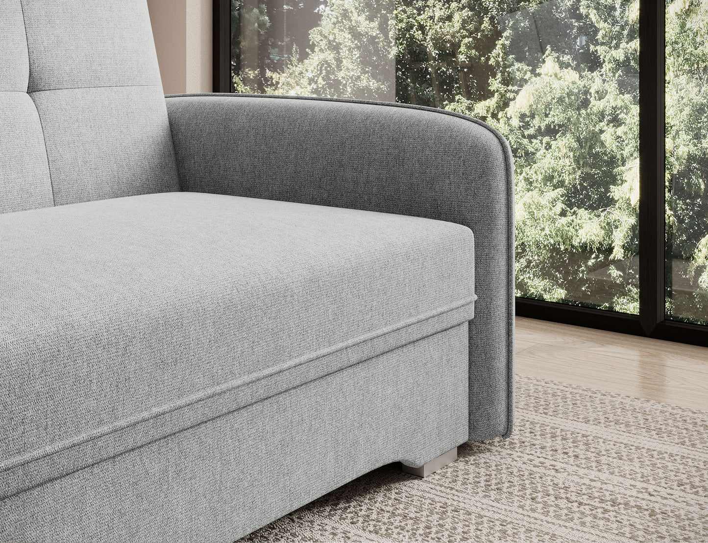 Laine Condo Style 1 Seater Storage Sleeper Sofa - Light Grey