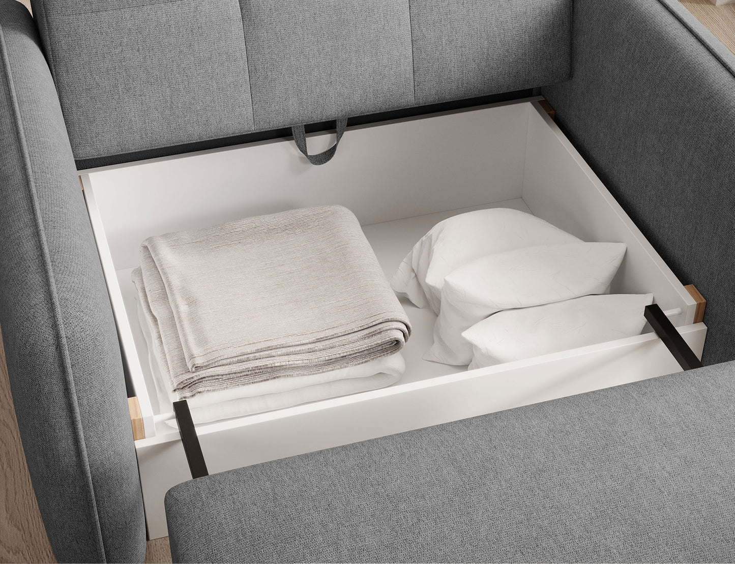 Laine Condo Style 1 Seater Storage Sleeper Sofa - Medium Grey