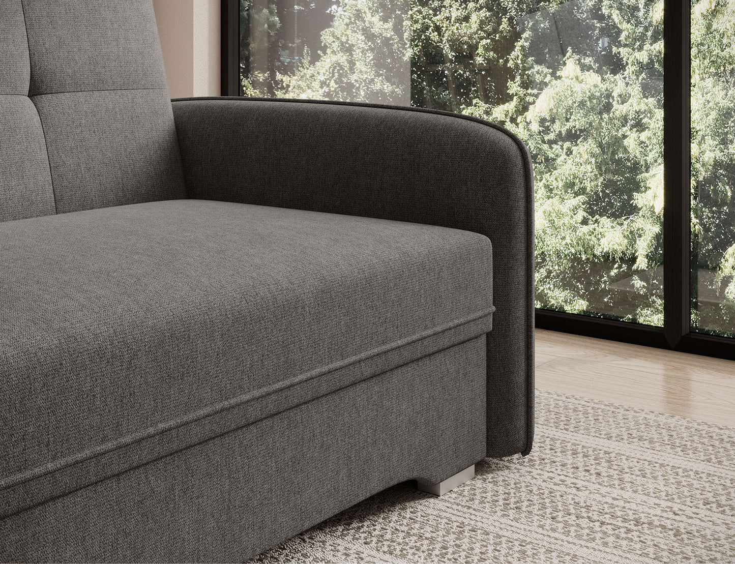 Laine Condo Style 1 Seater Storage Sleeper Sofa - Dark Grey