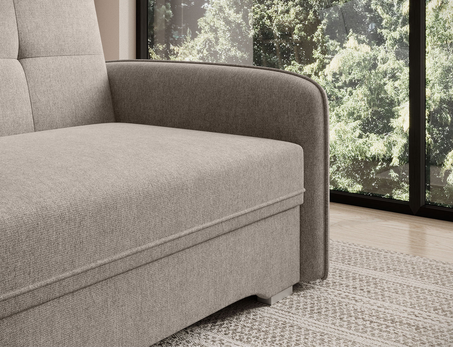 Laine Condo Style 1 Seater Storage Sleeper Sofa - Beige