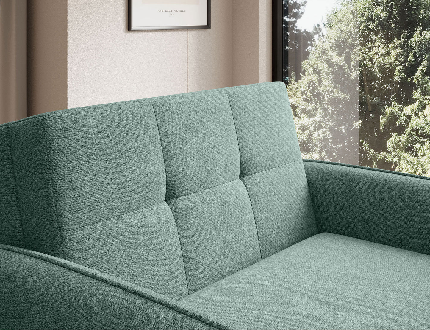 Laine Condo Style 1 Seater Storage Sleeper Sofa - Jade Green