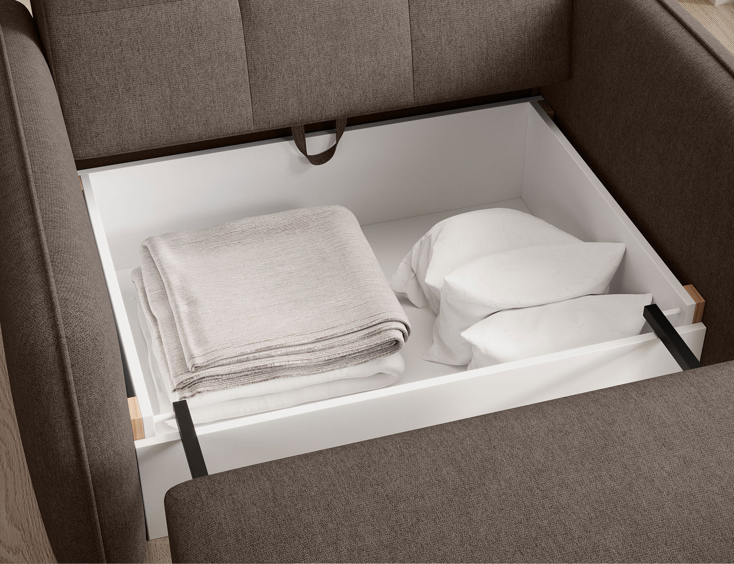 Laine Condo Style 1 Seater Storage Sleeper Sofa - Brown