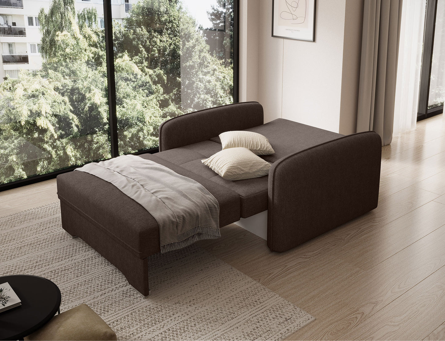 Laine Condo Style 1 Seater Storage Sleeper Sofa - Brown