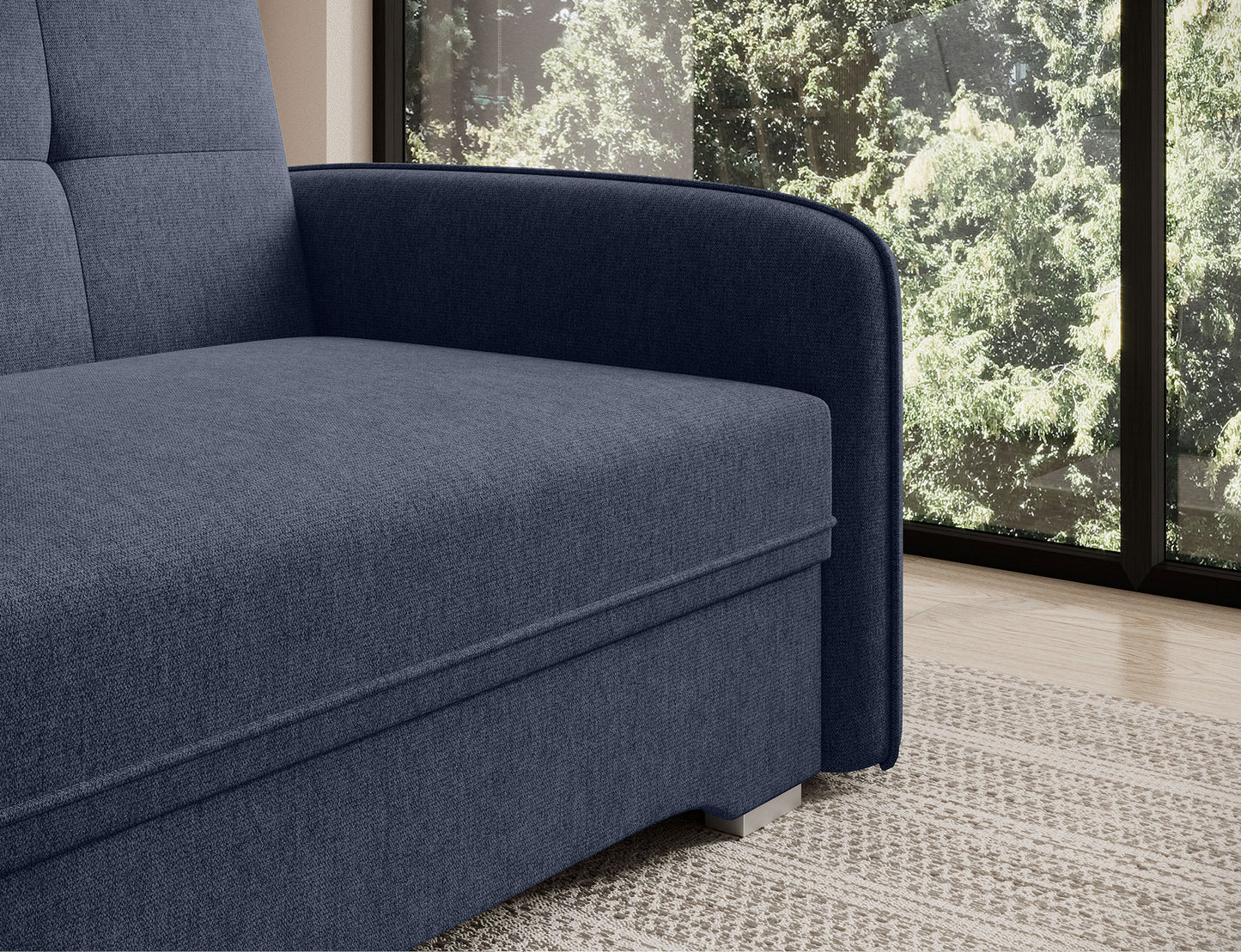 Laine Condo Style 1 Seater Storage Sleeper Sofa - Navy Blue