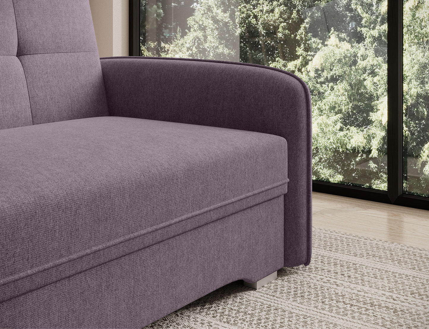 Laine Condo Style 1 Seater Storage Sleeper Sofa - Plum Purple