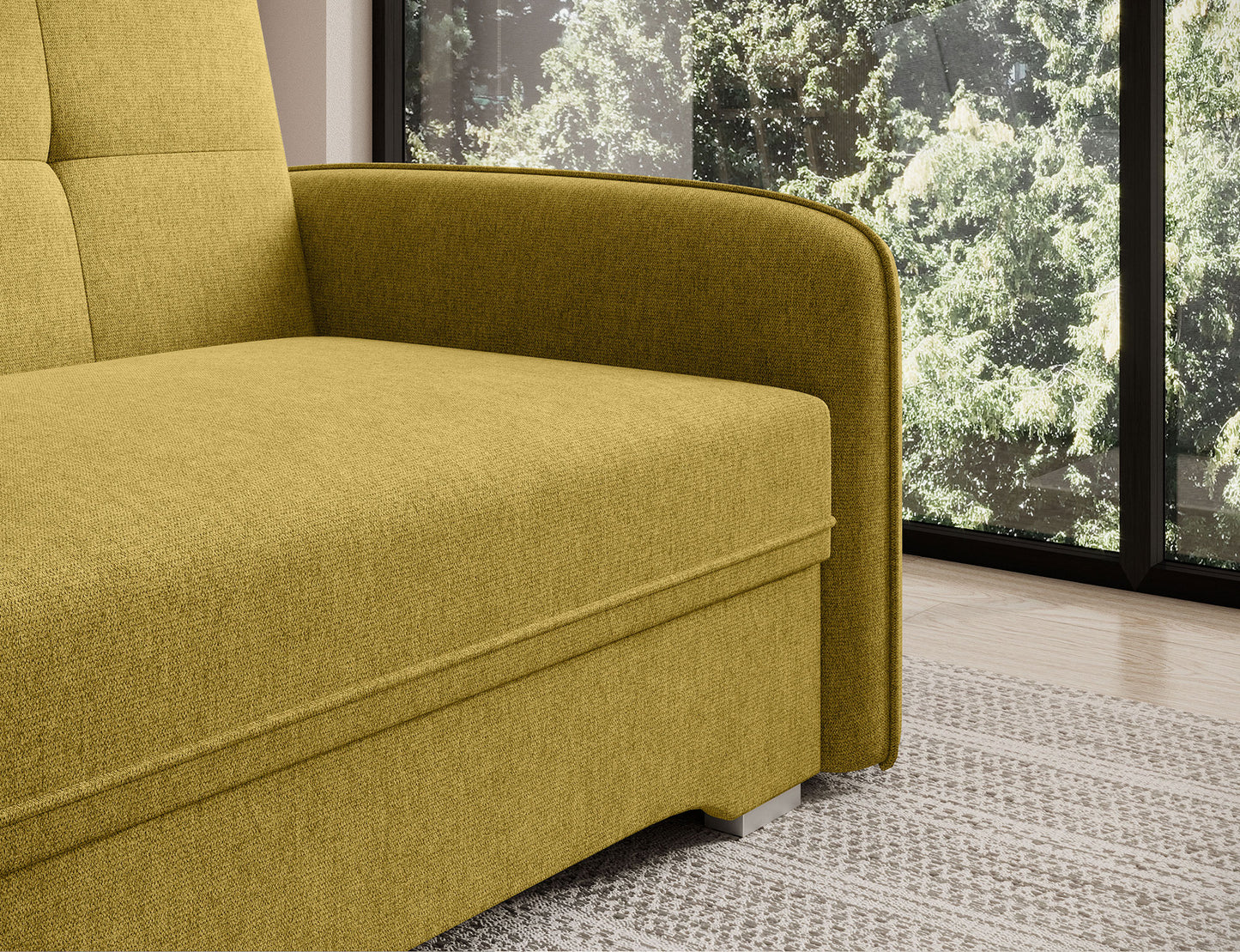 Laine Condo Style 1 Seater Storage Sleeper Sofa - Mustard