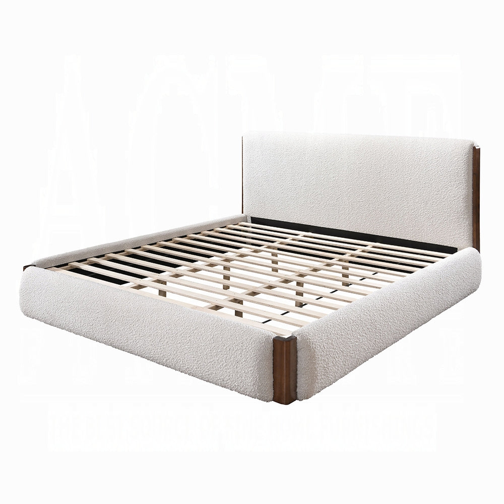 Reggie Upholstered Platform Bed - Cream