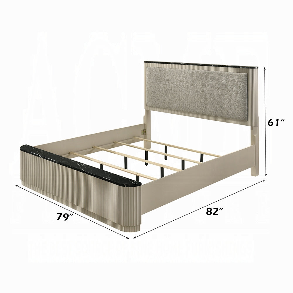 Rhone Luxury Chanel Detail Bed - Greyish Beige