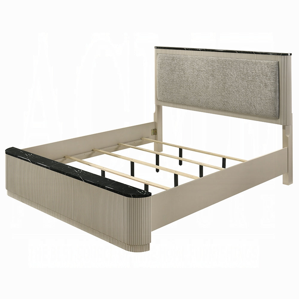 Rhone Luxury Chanel Detail Bed - Greyish Beige