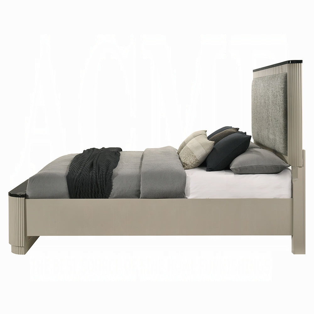 Rhone Luxury Chanel Detail Bed - Greyish Beige