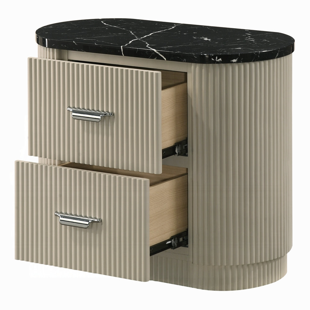Rhone Luxury Chanel Night Stand - Greyish Beige
