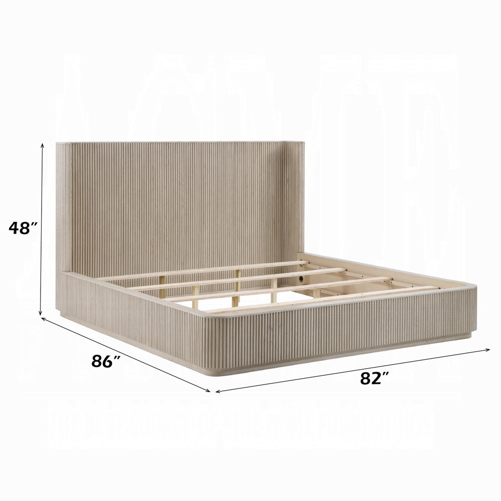Chianti Luxury Chanel Detail Bed - Light Oak