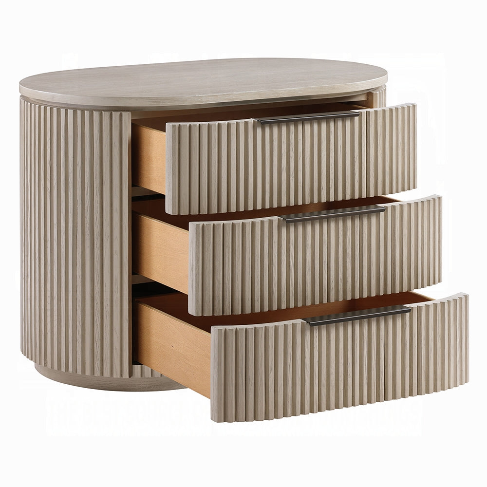 Chianti Luxury Chanel Night Stand w/USB Port - Light Oak