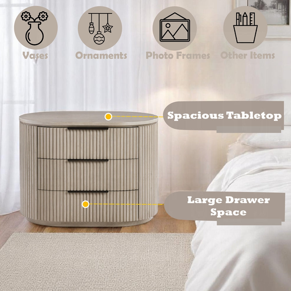 Chianti Luxury Chanel Night Stand w/USB Port - Light Oak