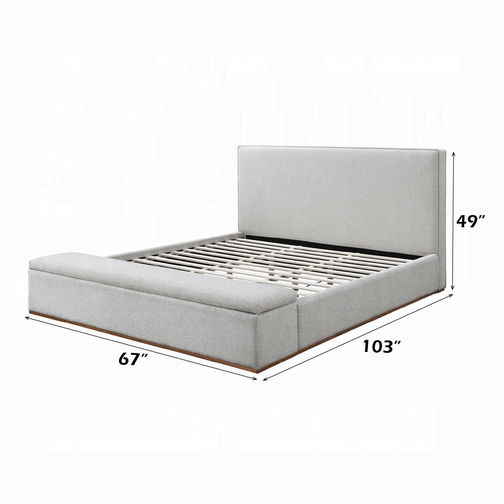 Daisy Storage Upholstered Platform Bed - Grey