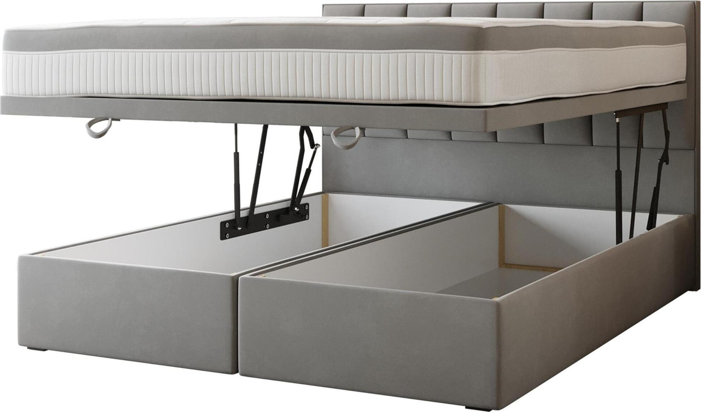 Bond Upholstered Lift Storage Platform Bed - Grey