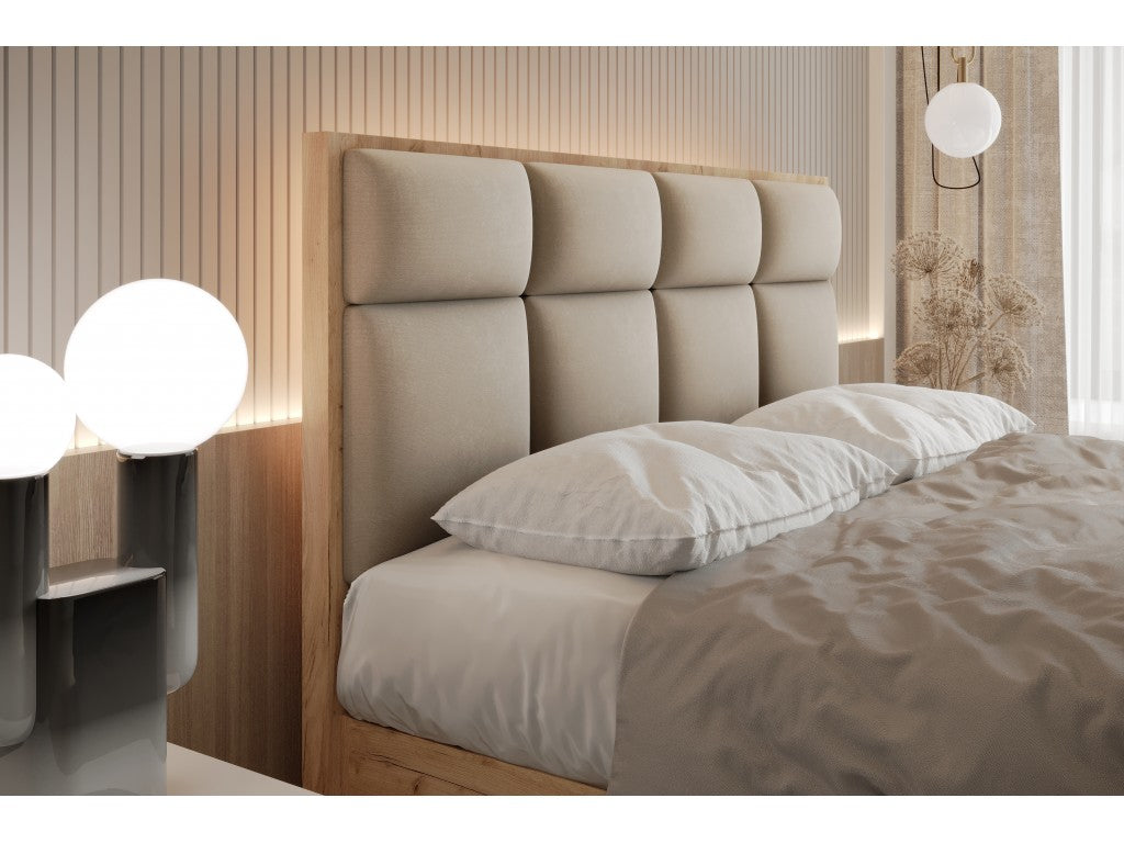 Selva Upholstered Lift Storage Platform Bed - Beige