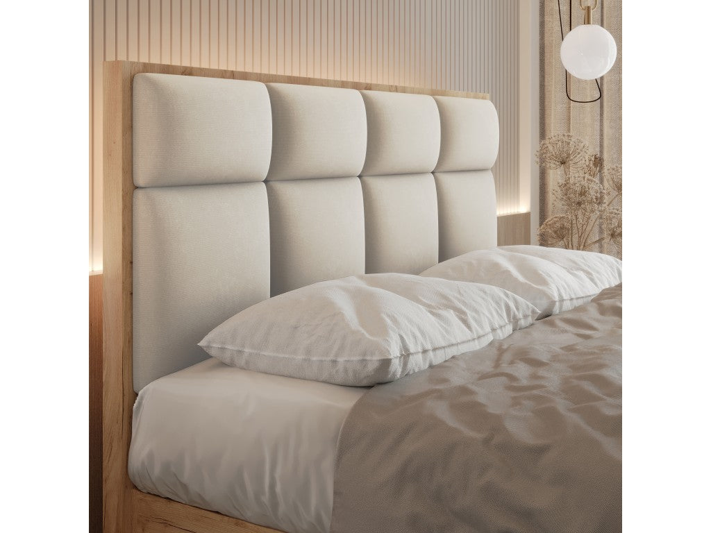 Selva Upholstered Lift Storage Platform Bed - Cream