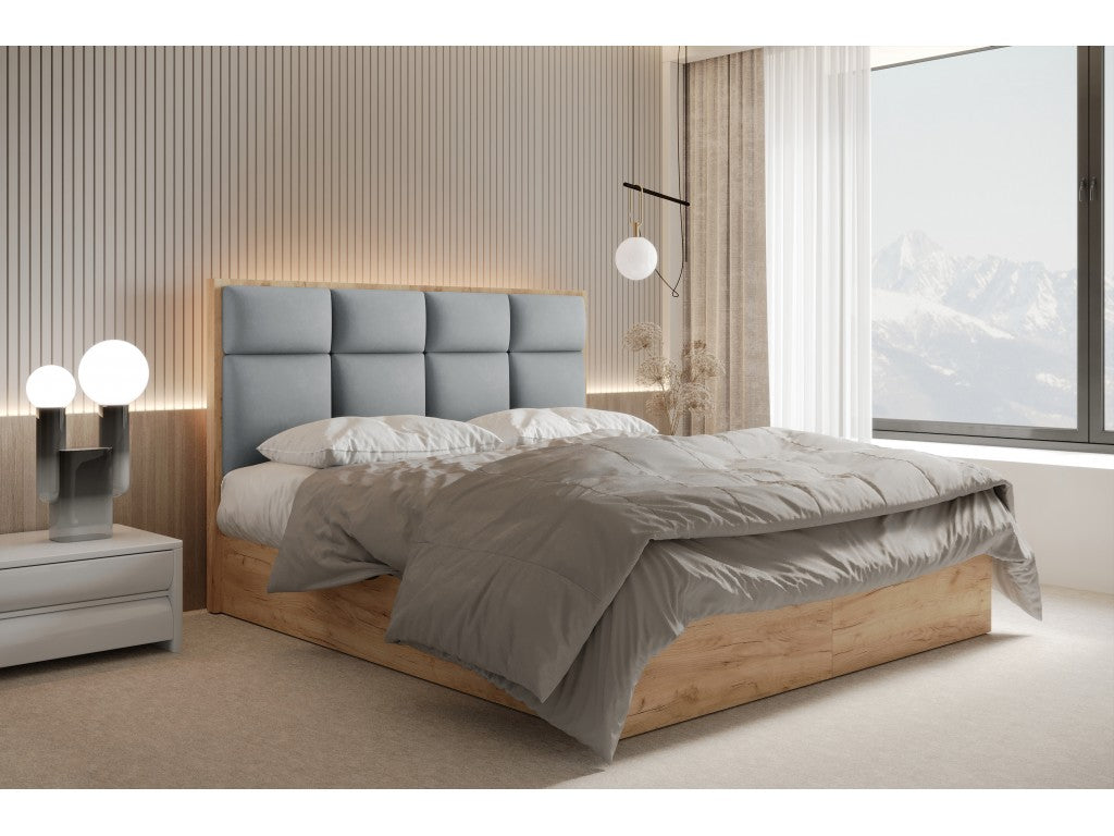 Selva Upholstered Lift Storage Platform Bed - Grey