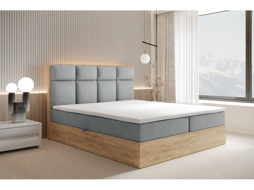 Selva Upholstered Lift Storage Platform Bed - Grey