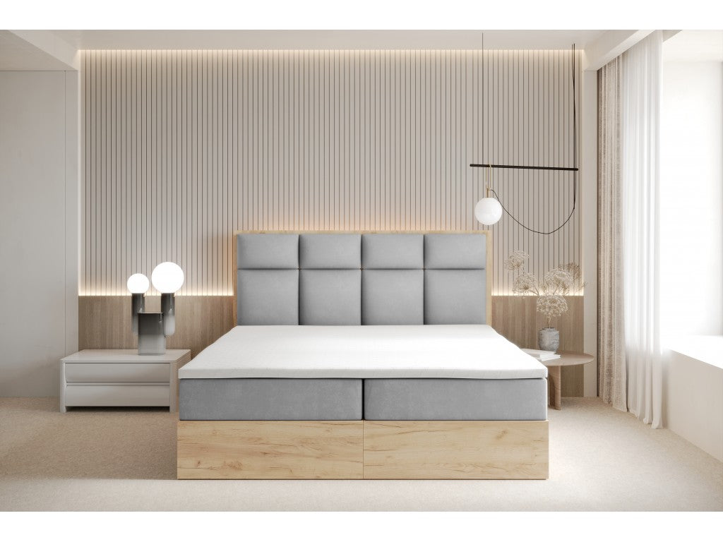 Selva Upholstered Lift Storage Platform Bed - Grey