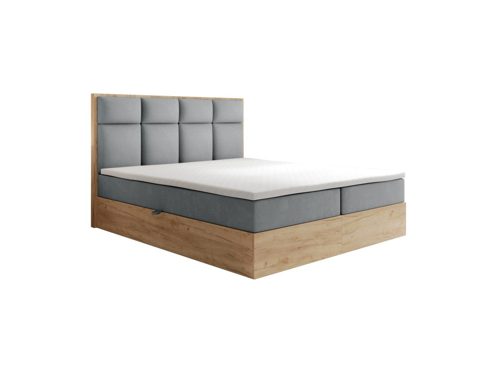 Selva Upholstered Lift Storage Platform Bed - Grey